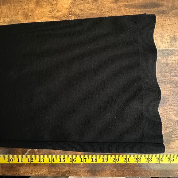 Zara Knit Pants Small Wide Leg Crop Black Loungewear Comfort Waist - Picture 5 of 9